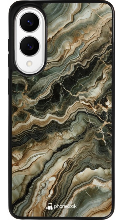 Samsung Galaxy S25 Edge Case Hülle - Silikon schwarz Oliv Marmor