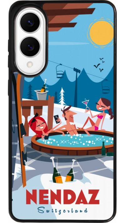 Samsung Galaxy S25 Edge Case Hülle - Silikon schwarz Nendaz Mountain Jacuzzi