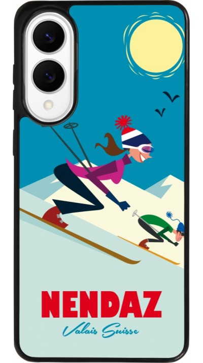Samsung Galaxy S25 Edge Case Hülle - Silikon schwarz Nendaz Ski Downhill