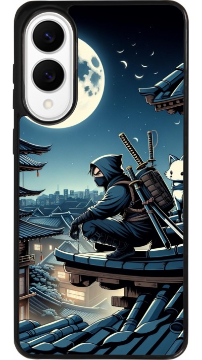 Samsung Galaxy S25 Edge Case Hülle - Silikon schwarz Ninja unter dem Mond