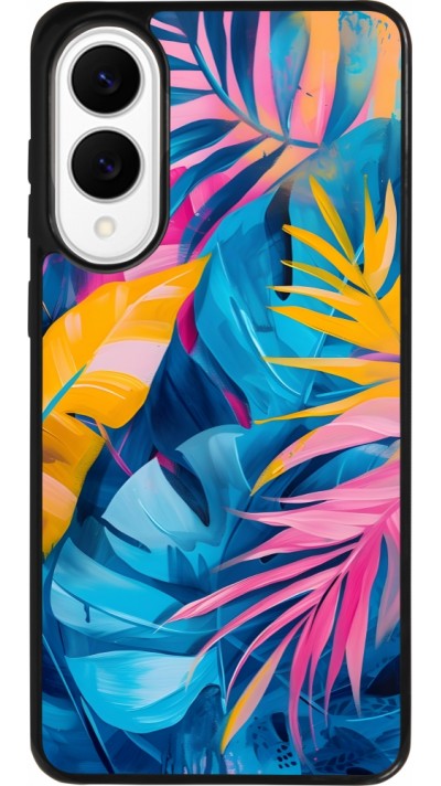 Samsung Galaxy S25 Edge Case Hülle - Silikon schwarz Palms Blue