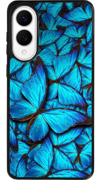 Samsung Galaxy S25 Edge Case Hülle - Silikon schwarz Papillon bleu