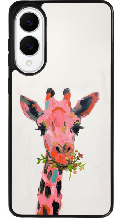 Samsung Galaxy S25 Edge Case Hülle - Silikon schwarz Pink Girafe Paint