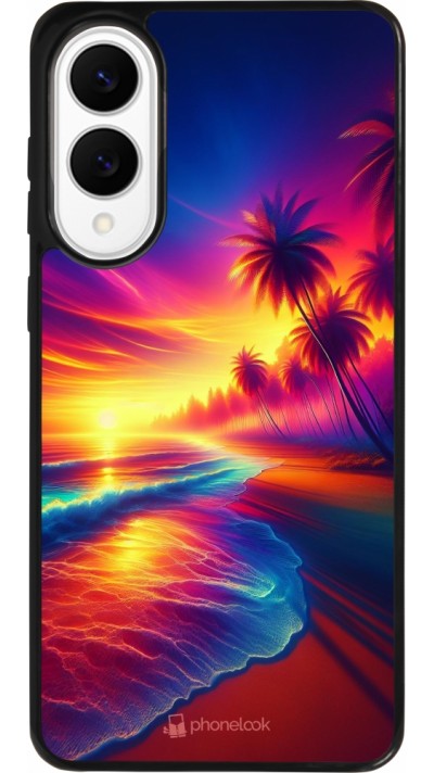 Samsung Galaxy S25 Edge Case Hülle - Silikon schwarz Strand Sonnenuntergang auffällig