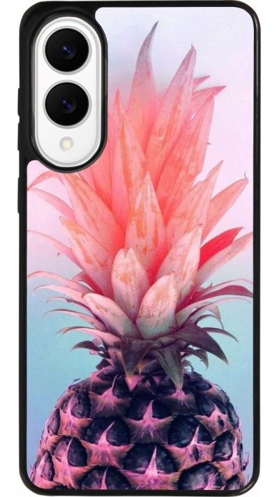 Samsung Galaxy S25 Edge Case Hülle - Silikon schwarz Purple Pink Pineapple