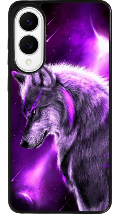 Samsung Galaxy S25 Edge Case Hülle - Silikon schwarz Purple Sky Wolf