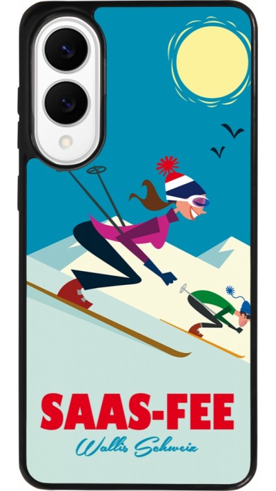 Samsung Galaxy S25 Edge Case Hülle - Silikon schwarz Saas-Fee Ski Downhill