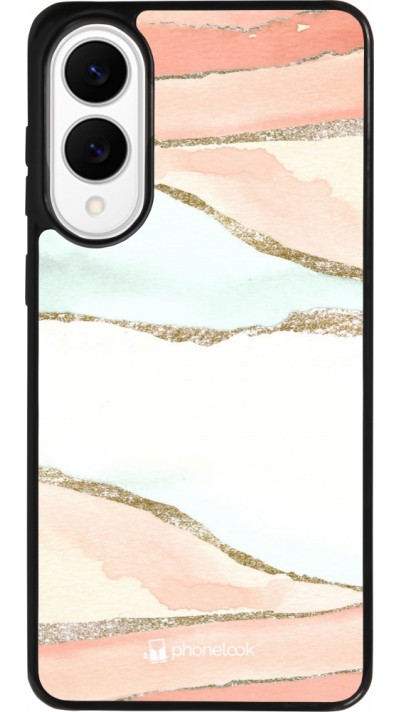 Samsung Galaxy S25 Edge Case Hülle - Silikon schwarz Shimmering Orange