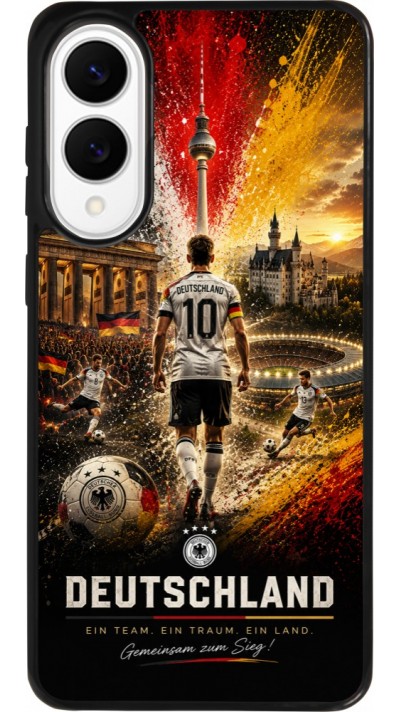 Coque Samsung Galaxy S25 Edge - Silicone rigide noir Football Allemagne splash 2026