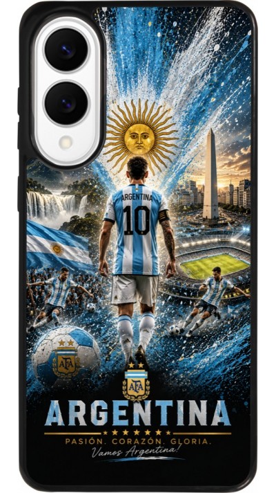Coque Samsung Galaxy S25 Edge - Silicone rigide noir Football Argentine splash 2026