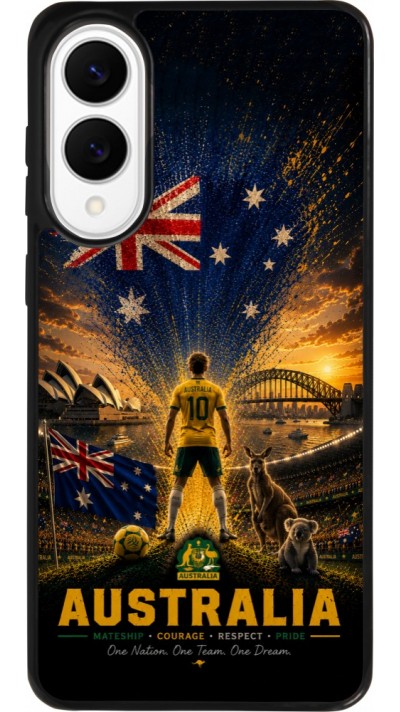 Coque Samsung Galaxy S25 Edge - Silicone rigide noir Football Australie splash 2026