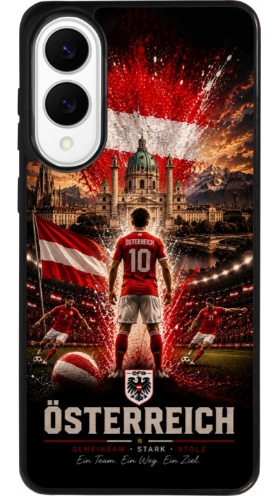 Coque Samsung Galaxy S25 Edge - Silicone rigide noir Football Autriche splash 2026