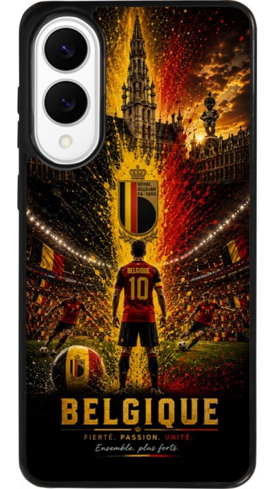 Coque Samsung Galaxy S25 Edge - Silicone rigide noir Football Belgique splash 2026