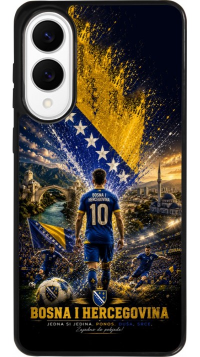 Coque Samsung Galaxy S25 Edge - Silicone rigide noir Football Bosnie-Herzégovine splash 2026