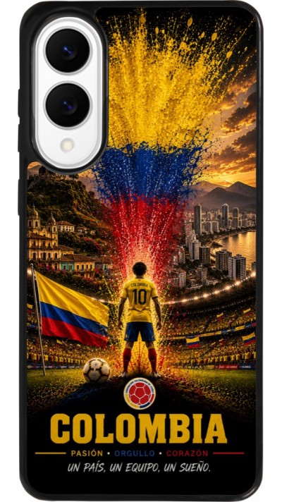 Coque Samsung Galaxy S25 Edge - Silicone rigide noir Football Colombie splash 2026