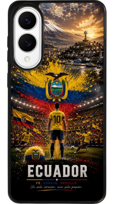 Coque Samsung Galaxy S25 Edge - Silicone rigide noir Football Équateur splash 2026