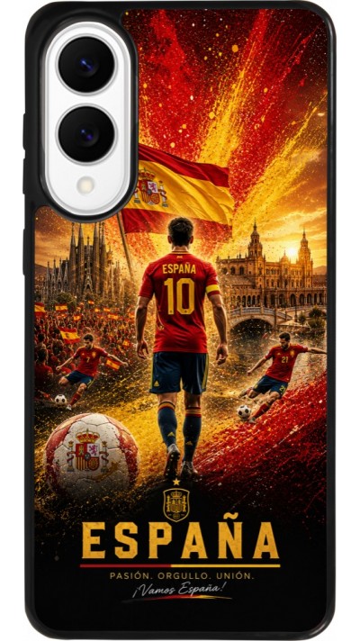 Coque Samsung Galaxy S25 Edge - Silicone rigide noir Football Espagne splash 2026