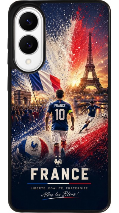 Coque Samsung Galaxy S25 Edge - Silicone rigide noir Football France splash 2026