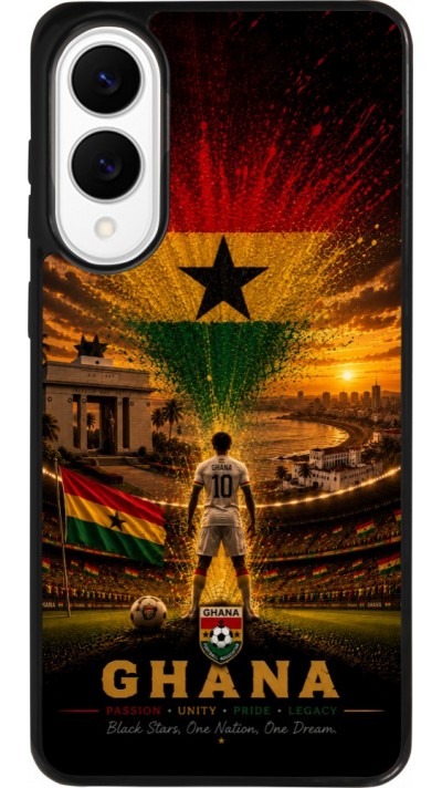 Coque Samsung Galaxy S25 Edge - Silicone rigide noir Football Ghana splash 2026