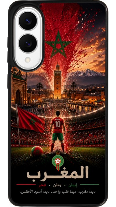 Coque Samsung Galaxy S25 Edge - Silicone rigide noir Football Maroc splash 2026