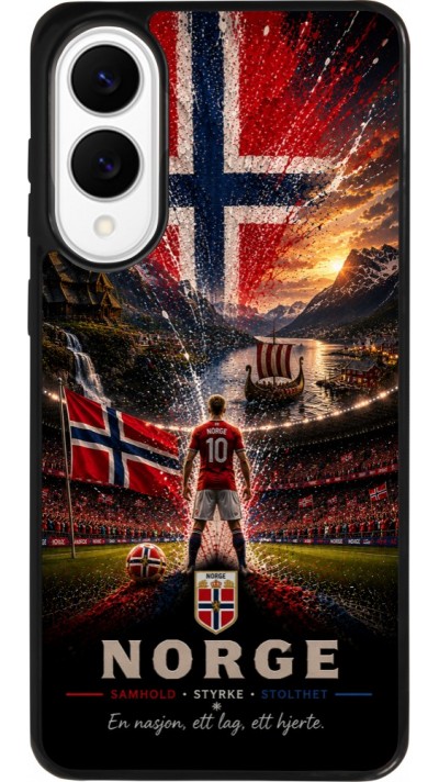 Coque Samsung Galaxy S25 Edge - Silicone rigide noir Football Norvège splash 2026