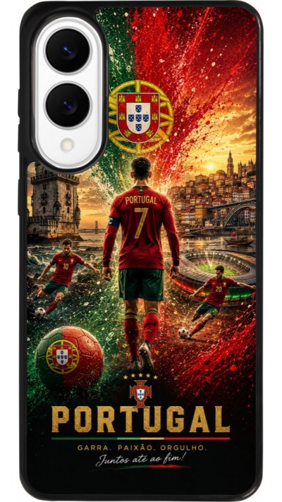 Coque Samsung Galaxy S25 Edge - Silicone rigide noir Football Portugal splash 2026