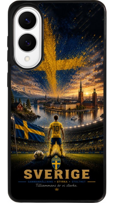 Coque Samsung Galaxy S25 Edge - Silicone rigide noir Football Suède splash 2026