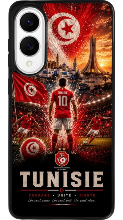 Coque Samsung Galaxy S25 Edge - Silicone rigide noir Football Tunisie splash 2026
