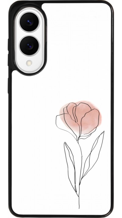 Samsung Galaxy S25 Edge Case Hülle - Silikon schwarz Spring 23 minimalist flower
