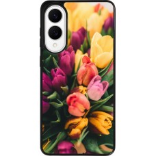 Samsung Galaxy S25 Edge Case Hülle - Silikon schwarz Bouquet of tulips Spring 2026