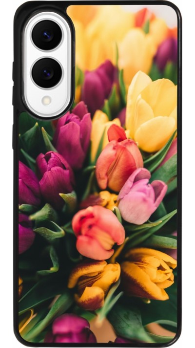 Coque Samsung Galaxy S25 Edge - Silicone rigide noir Bouquet of tulips Spring 2026