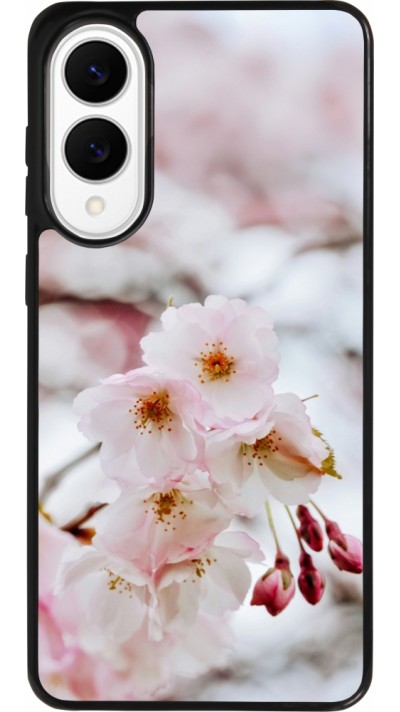 Coque Samsung Galaxy S25 Edge - Silicone rigide noir Cherry tree Spring 2026
