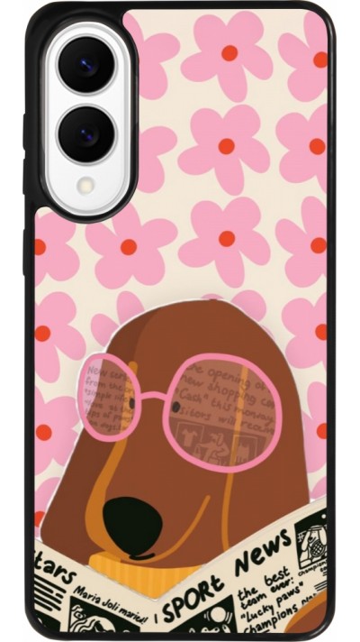 Coque Samsung Galaxy S25 Edge - Silicone rigide noir Dog with newspaper Spring 2026