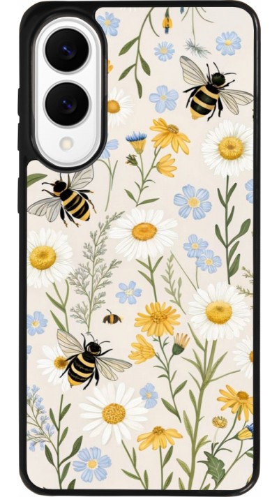 Coque Samsung Galaxy S25 Edge - Silicone rigide noir Pattern bees Spring 2026