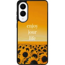 Samsung Galaxy S25 Edge Case Hülle - Silikon schwarz Summer 2025 Enjoy your life