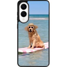 Samsung Galaxy S25 Edge Case Hülle - Silikon schwarz Summer Dog on Paddle