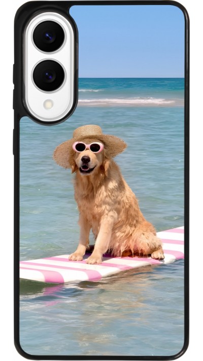 Coque Samsung Galaxy S25 Edge - Silicone rigide noir Summer Dog on Paddle