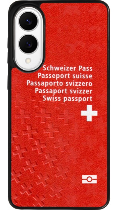 Coque Samsung Galaxy S25 Edge - Silicone rigide noir Swiss Passport