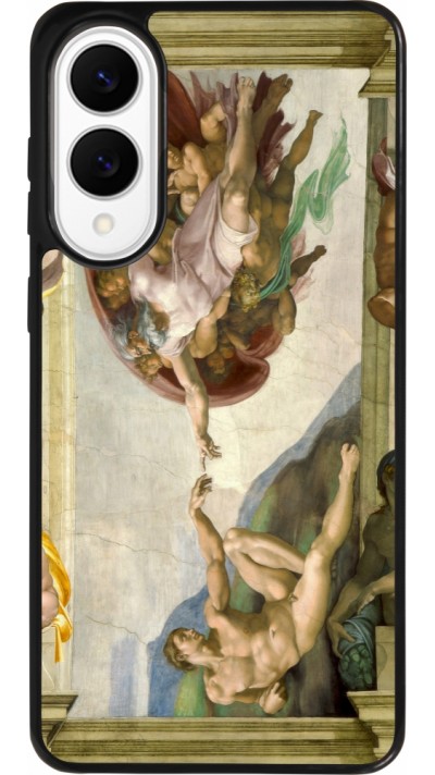 Coque Samsung Galaxy S25 Edge - Silicone rigide noir Tableau art - La Création d’Adam - Michel-Ange