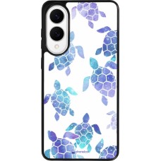 Samsung Galaxy S25 Edge Case Hülle - Silikon schwarz Turtles pattern watercolor