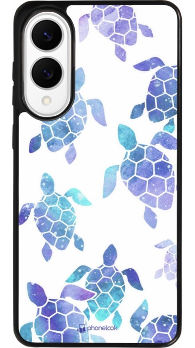 Coque Samsung Galaxy S25 Edge - Silicone rigide noir Turtles pattern watercolor