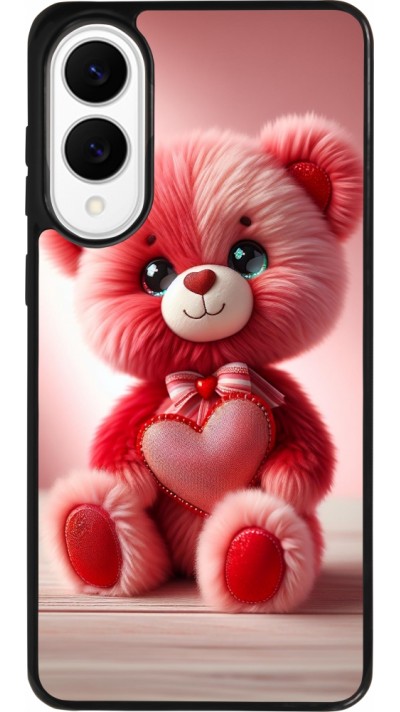 Coque Samsung Galaxy S25 Edge - Silicone rigide noir Valentine 2024 Ourson rose