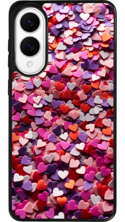 Coque Samsung Galaxy S25 Edge - Silicone rigide noir Valentine 2025 Confetti