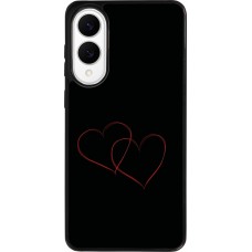 Samsung Galaxy S25 Edge Case Hülle - Silikon schwarz Valentine 2023 attached heart