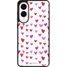 Samsung Galaxy S25 Edge Case Hülle - Silikon schwarz Valentine 2022 Many pink hearts