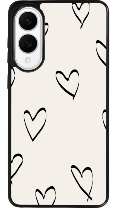 Coque Samsung Galaxy S25 Edge - Silicone rigide noir Valentine 2023 minimalist hearts