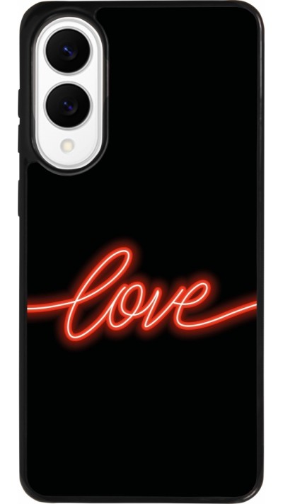 Samsung Galaxy S25 Edge Case Hülle - Silikon schwarz Valentine 2023 neon love