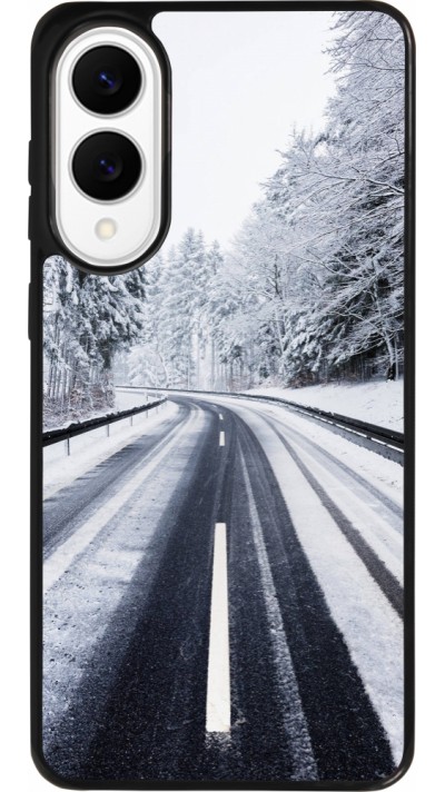 Samsung Galaxy S25 Edge Case Hülle - Silikon schwarz Winter 22 Snowy Road Samsung Galaxy S25 Edge Case Hülle - Silikon schwarz Winter 22 Snowy Road