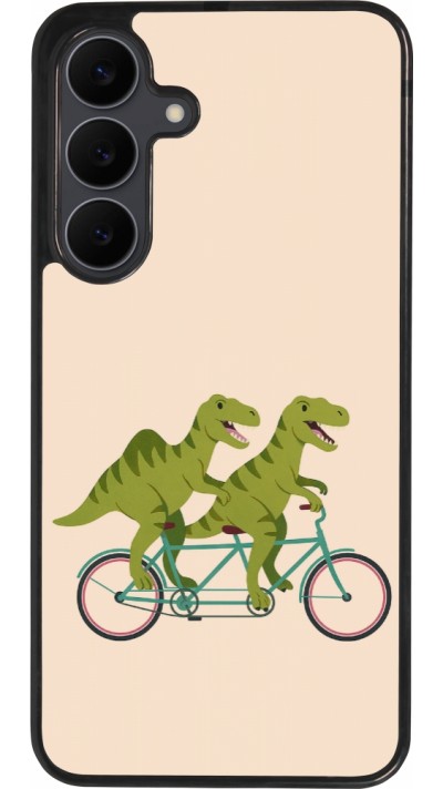 Coque Samsung Galaxy S25 FE - Silicone rigide noir Dinosaurs on bikes 2026