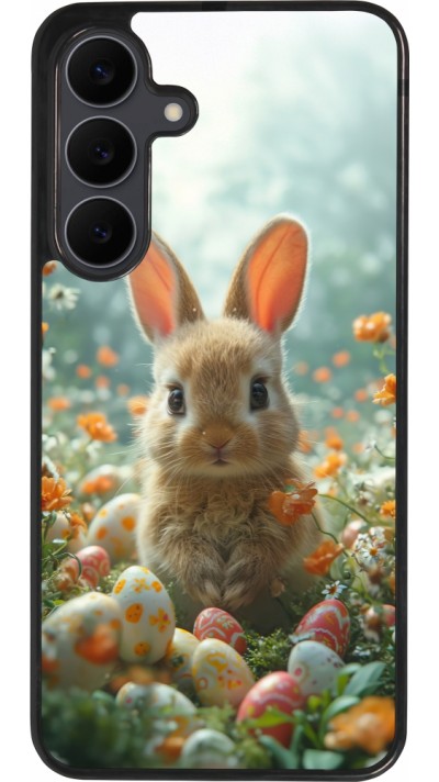 Coque Samsung Galaxy S25 FE - Silicone rigide noir Easter 2026 Rabbit in the garden